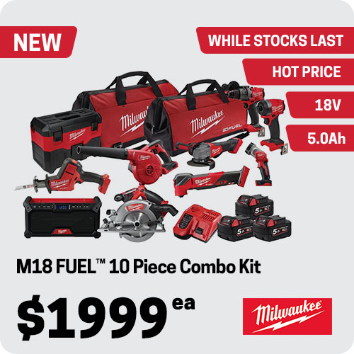 Milwaukee M18FPP10A3503B M18 FUEL™ Combo Kit - 10A3 - Red - 10 Piece